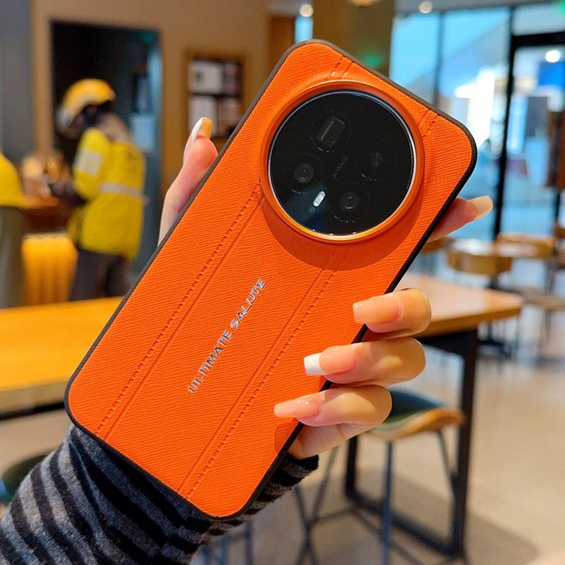 Роскошный Чехол-Дизайн из Кожи с Текстурой Крокодила для Honor Magic 8 Magic 7 Magic 6 Pro Тонкий Оранжевый Кольцо для Камеры Ударопрочный Чехол