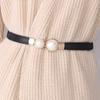 Pearl Buckle Belt Pu Leather Dress Skirt Waist Elastic Women Belts Accessories
