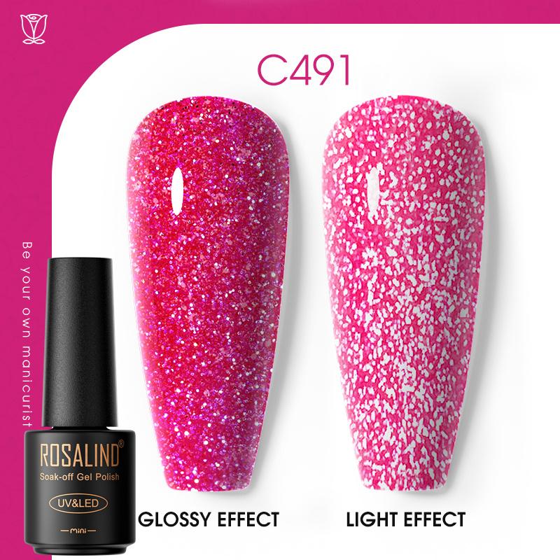 ROSALIND Красочный гель-лак для ногтей, блестящий гибридный лак, полуперманентный лак для ногтей, матовый верхний базовый слой, гель-лак для ногтей