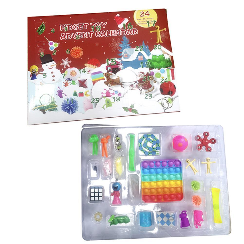 Christmas Advent Calendar 24 Days Countdown Gift Box Stress Relief Tear Off Set with Extra Paper Box