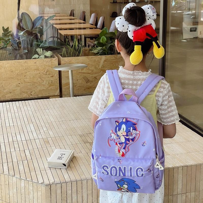 Детский мультяшный рюкзак Sonic из легкого нейлона для использования в детском саду и школе