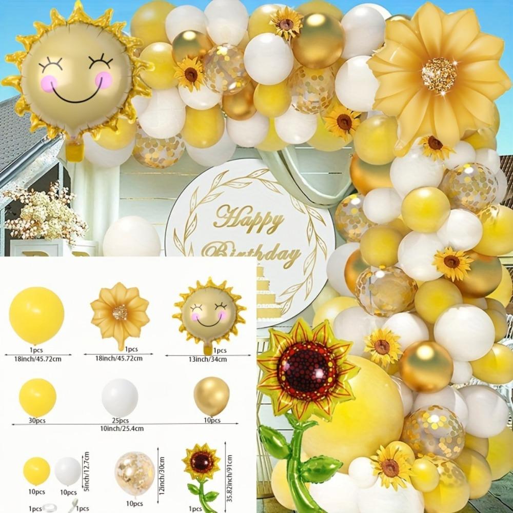 101PCS Sunflower Yellow Balloon Garland Set Is Perfect for Birthday Anniversary Wedding Indoor and Outdoor Party Decorations 5