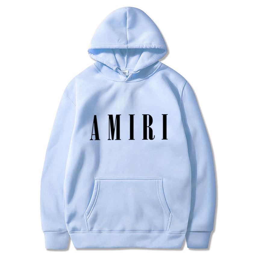 Amiri Print Unisex Casual Hoodie - Trendy Loose Fit Sweatshirt
