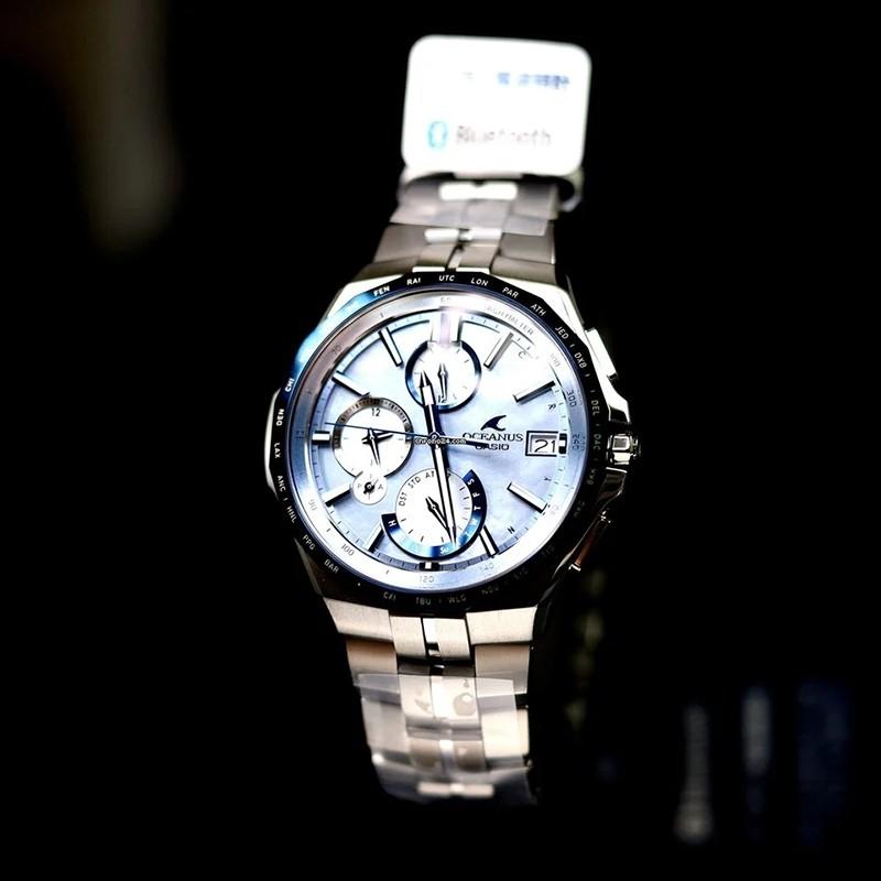 Casio Серия OCEANUS-Посейдон 5000 водонепроницаемость 100 метров кварцевый механизм стальной ремешок японские и корейские часы мужские часы OCW-S5000APA-2AJF