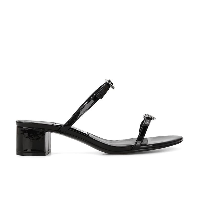 Найди второй волосок! Виноградная мать та же обувь круглый носок двойное слово с любовью бриллиантовая пряжка толстый каблук шлепанцы плоские сандалии женские