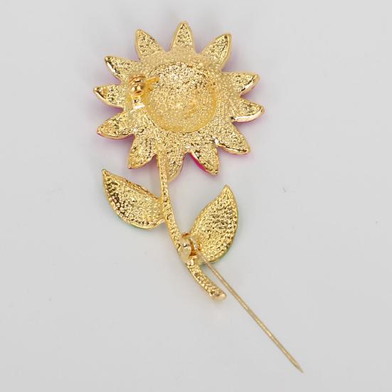 Женская мода со стразами, ювелирные изделия, подарок, одежда, значок, декор, брошь с подсолнухом, булавка