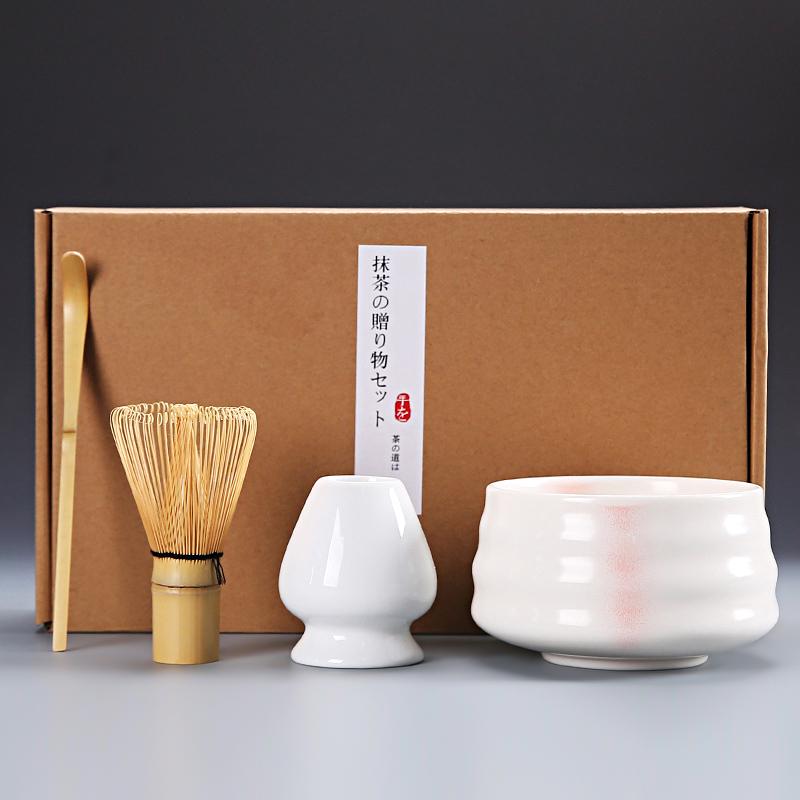 4 шт. Керамическая японская чаша для матча с ситечком Подарки Венчик для матча Ложка и подставка для чайной церемонии Чайная комната Доступно несколько вариантов