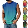 Мужская летняя футболка без рукавов с круглым вырезом и градиентным рисунком в спортивном повседневном стиле