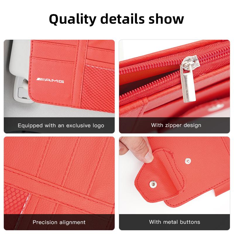 JBCR1 For Mercedes Benz AMG Car Sun Visor Organizer Multi-Pocket Accessories Car Decal W214 W205 W204 W206 W213 W212 W211 W222 W221 W1