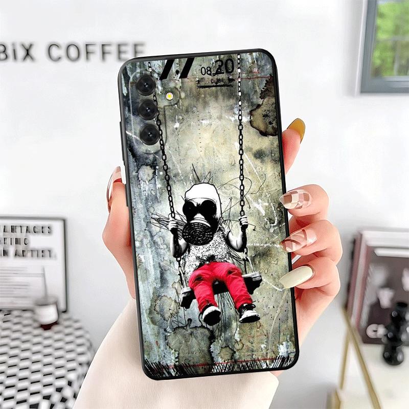 B-Banksy Art Graffiti Artist Soft Phone Case for Samsung A17 A37 A57 A16 A26 A36 A56 A15 A25 A35 A55 A14 A24 A34 A54 A13 A23 A33