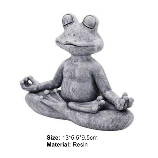 Rust-proof Resin Great Realistic Looking Funny Meditating Position Frog Statue Frog Figurine