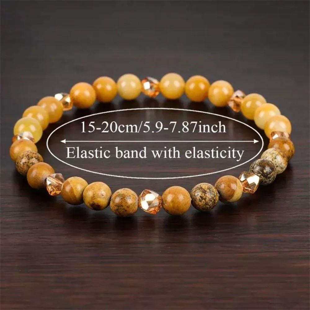 Браслет из натурального камня цитрина, изготовленный вручную, с бусинами 6 мм, браслет-цепочка для пары, парный