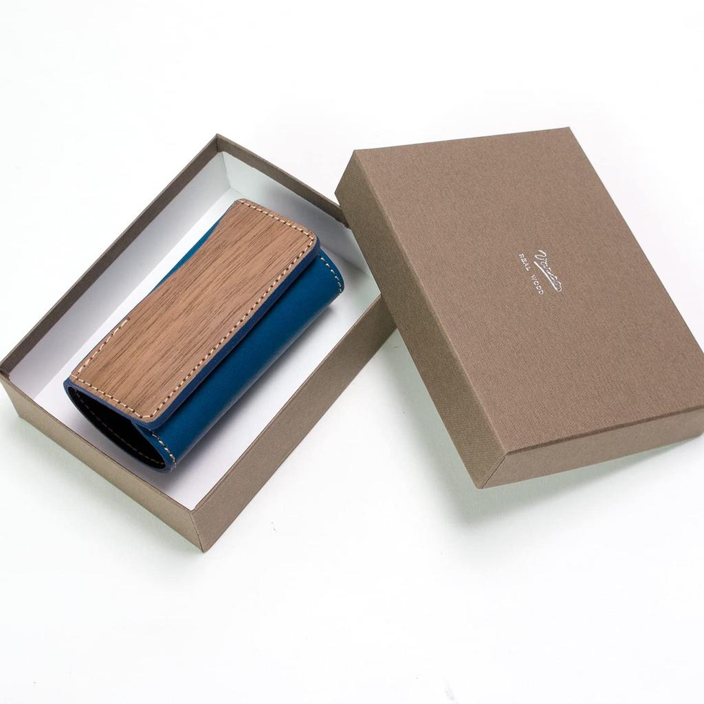 REAL Key Cover SK Key Case Key Key Cover Keyless Smart Key Men Women Genuine Leather Natural Wood Wood Leather Made In Japan [VARCO WOOD] (green)