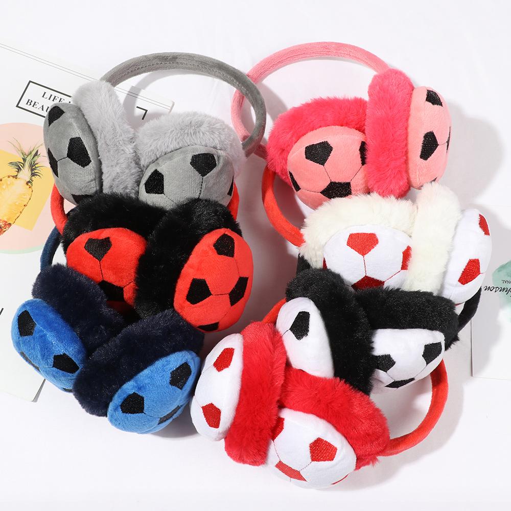 Мальчики И Девочки Футбол Вышитые Детские Наушники Чехол На Уши Повязка На Голову Плюшевые