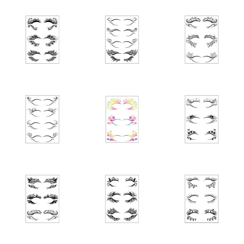 Наклейка для макияжа ресниц, водонепроницаемая наклейка для теней для век, татуировки на Хэллоуин