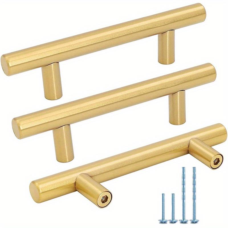 6 шт. золотых ручек для шкафов, алюминиевые ручки для ящиков с отделкой из песочного золота, общая длина 15 см(5,91 дюйма), Дверные ручки для кухонных шкафов с винтами