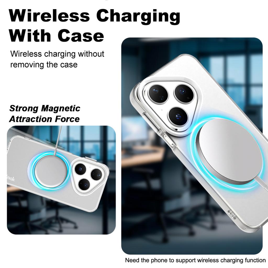 Чехол для Huawei Pura 80, совместимый с MagSafe, защитная задняя крышка для телефона из ПК+ТПУ