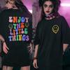 Enjoy The Little Things Letter Slogan Graphic Female T-Shirts Summer Soft Short Sleeve Cotton Casual Tee Shirt Fashion T-shirt