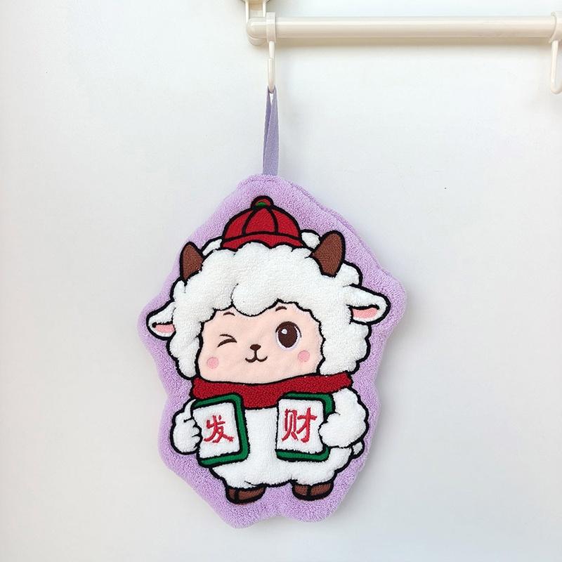 Мультяшная овечка Подвесное кухонное полотенце для рук Супервпитывающее Толстое Прочное для Кухни Ванной Комнаты Домашней Уборки