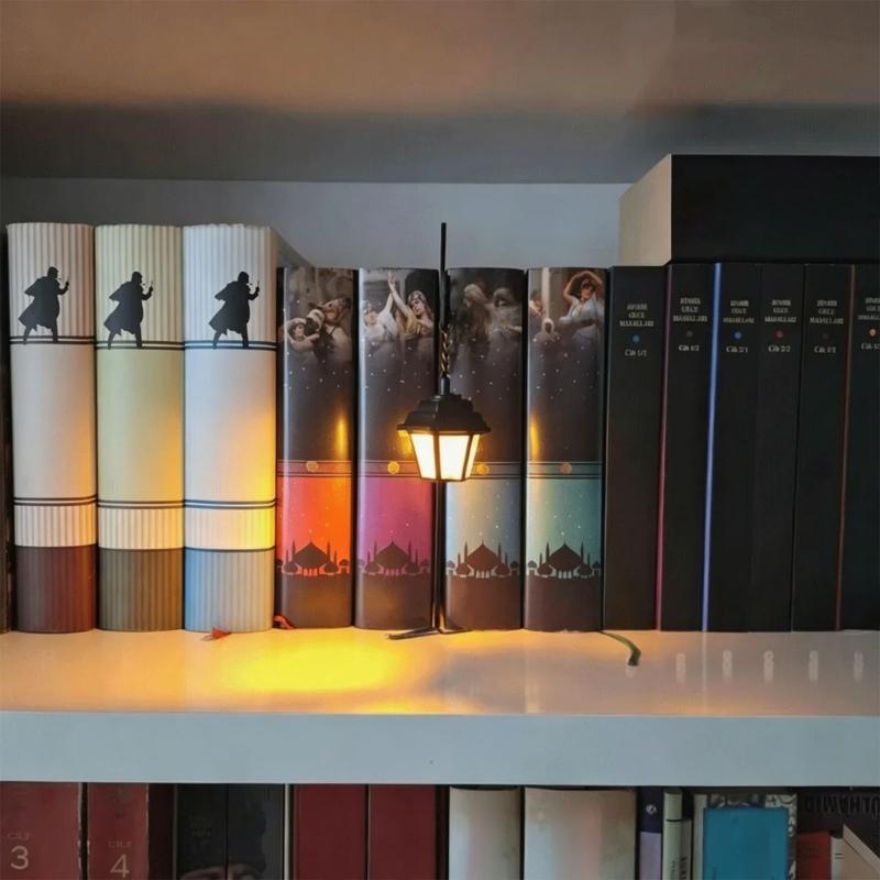 Декоративная книжная полка Лампа для книжной полки Ночник с черным металлическим кронштейном-закладкой для уголка для чтения и прикроватной полки