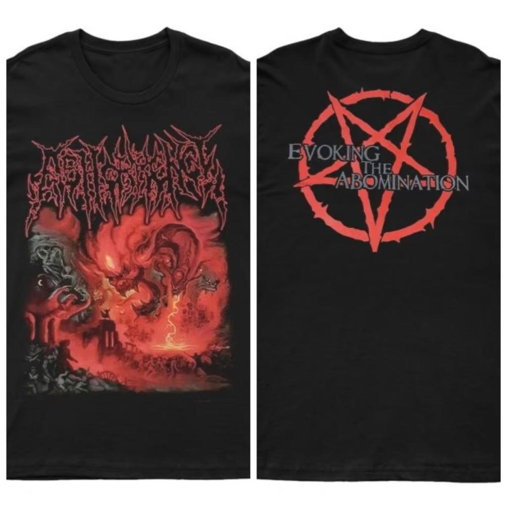 2025 New ABHORRENCE Evoking The Abomination Print Unisex Street Fashion Trend Short Sleeved Pure Cotton Round Neck