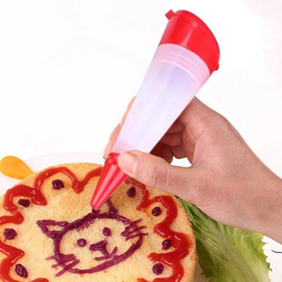 Ручка для украшения шоколада, 3 головки, инструмент для написания тортов для кексов, выпечки, набор для украшения торта «сделай сам», с поршнем, простой в использовании кухонный аксессуар