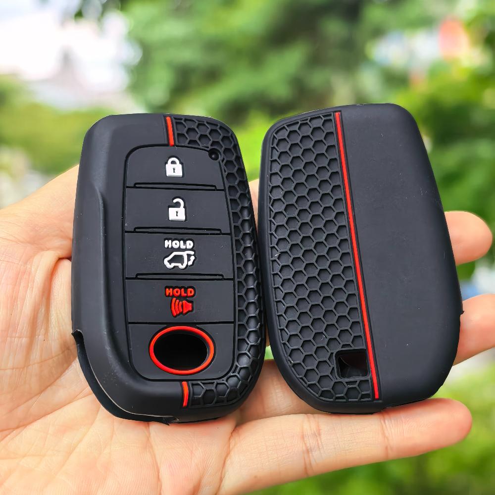 Силиконовый чехол-брелок для автоключа Toyota CHR Hilux Fortuner Land Cruiser 200 Camry Corolla Crown RAV4 Highland