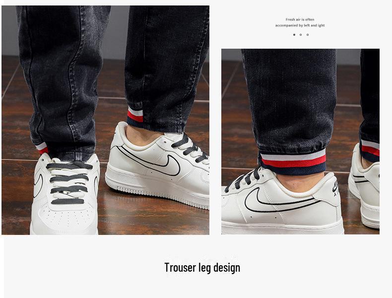 Мужские узкие джинсы с эластичной талией Xiaofeiniu: Модный, универсальный, удобный, подходит для всех размеров