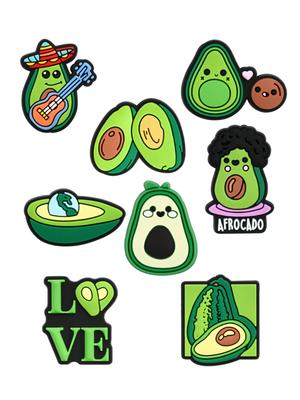 Джибитсы авокадо avocado Jibbitz 8 шт аксессуары крокс украшение