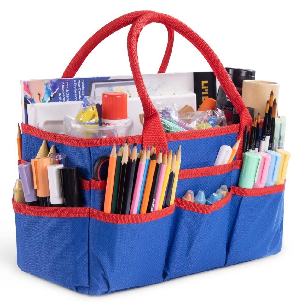 600D Nylon Fabric Book Storage Bag Craft Organizer Tote Bag For Crafts School Travel Office Desk