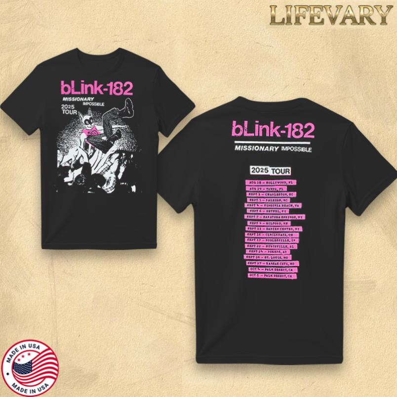 Blink182 Missionary Impossible 2025 Мировой Тур Официальная Ограниченная Серия Футболка Унисекс