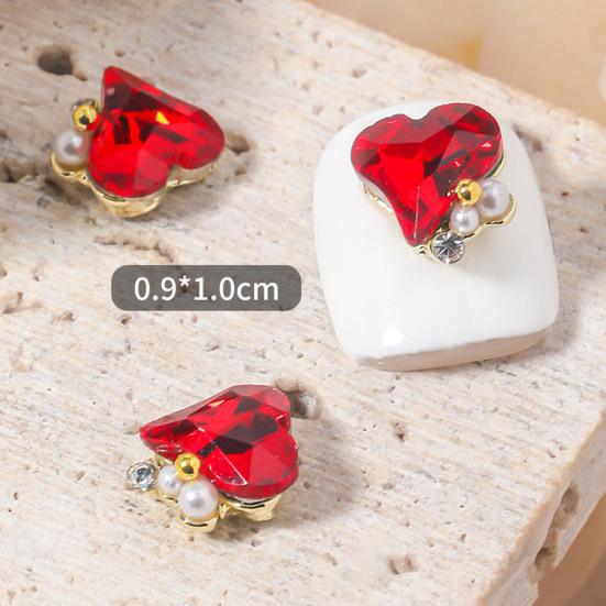 5 шт., блестящие стразы со звездами для ногтей, искусственный жемчуг, стразы, кристальное сердце/шестиугольные 3D-подвески, сделай сам, дизайн ногтей