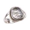 Natural Black Rutile Gemstone 925 Solid Sterling Silver Jewelry Ring Size 6 C9s17