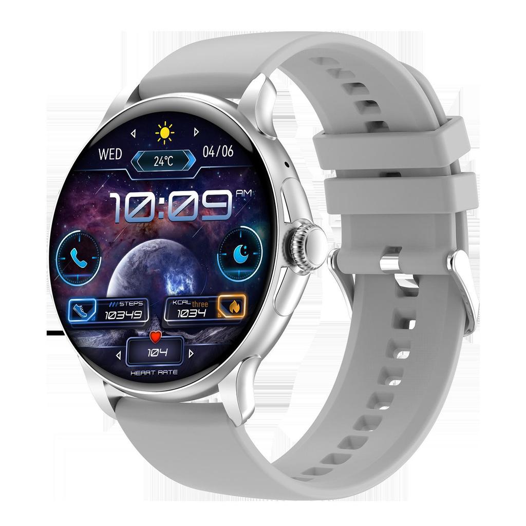 «Умные часы HK49: Bluetooth-вызовы, AMOLED-дисплей, HD-голосовое управление, NFC, обновления погоды, музыка, пульсометр