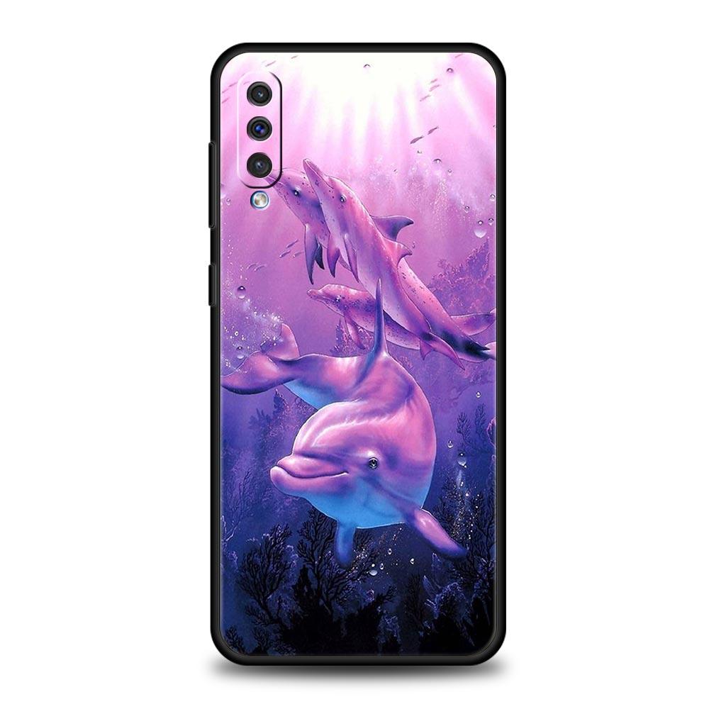 Чехол для телефона с изображением морского животного Дельфин для Samsung Galaxy A56 A36 A26 A34 A17 A16 A06 A14 A12 A54 A72 A24 A22 A20e A52 A50 A40 A32Обложка