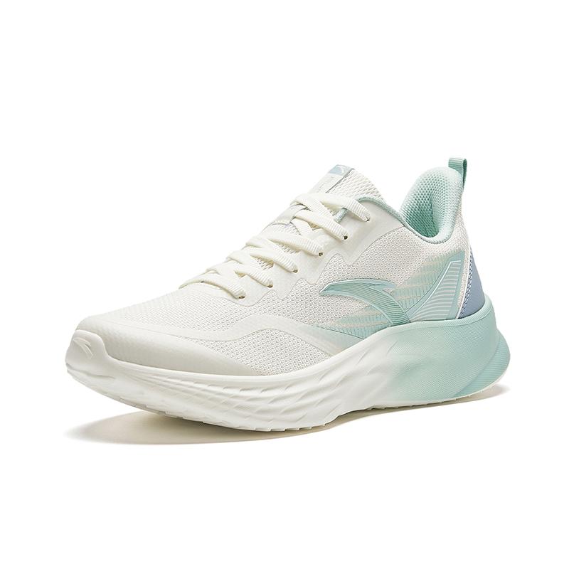 Anta Cushioning, Wear Resistant Low top Casual Running Shoes Women's White Teal Blue 922415522-3