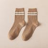 Men's Spring and Autumn Mid-length Socks, Classic Two-bar Sweat-absorbing and Breathable Sports Stockings, Versatile Cotton Socks