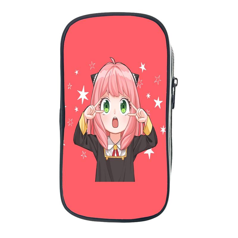 Семейный портативный пенал Spy X с героями мультфильмов Anya Forger, детская канцелярская сумка, большая вместительная сумка для хранения, школьная сумка-карандаш