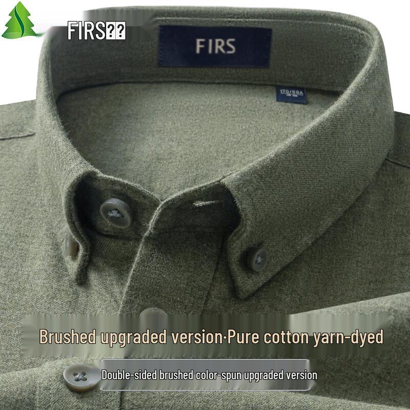 Мужская двусторонняя фланелевая рубашка Sugiyama из чистого хлопка с начесом