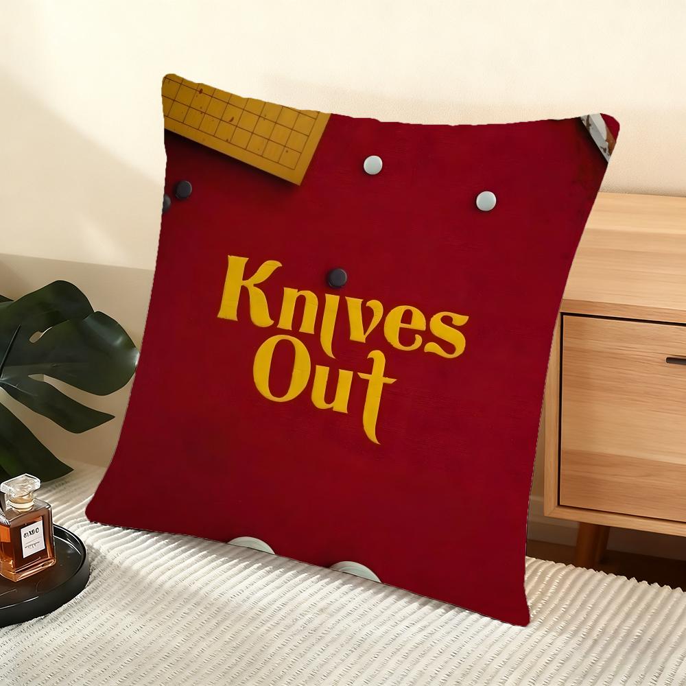 Cushion Cover Silky Short Plush Home Sofa Cushion Cover - Invisible Zipper Home Decoration Knives Out Movie
