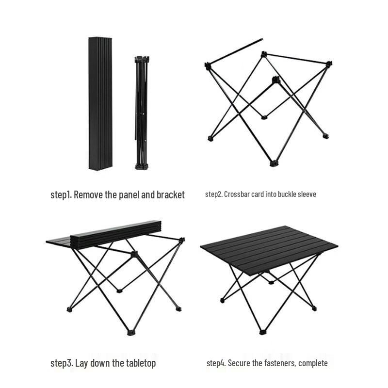 Portable Ultralight Aluminum Roll-Up Camping Table