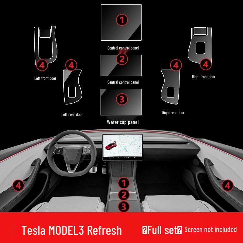 Защитная пленка для интерьера Tesla Model 3/Y для центральной консоли, навигации и рычага переключения передач