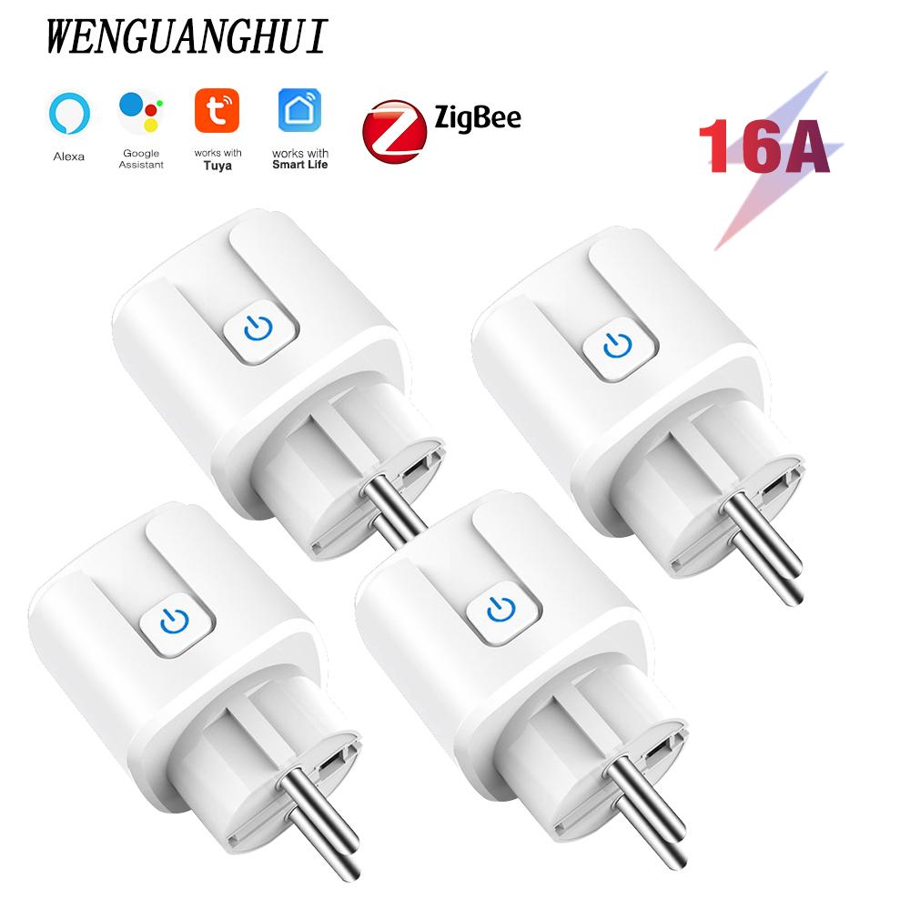 Sixwgh Zigbee Smart EU Plug для Tuya Умный дом Автоматизация синхронизации Монитор мощности Смарт-розетка Поддержка Google Home Alexa