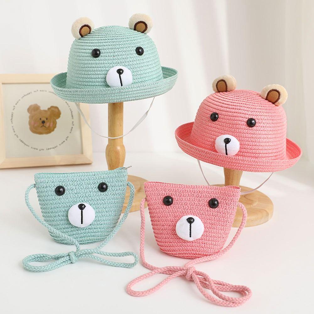 UV Protection Kids Bucket Hat Breathable Straw Hat Outdoor Sun Cap  Children Boys Girls