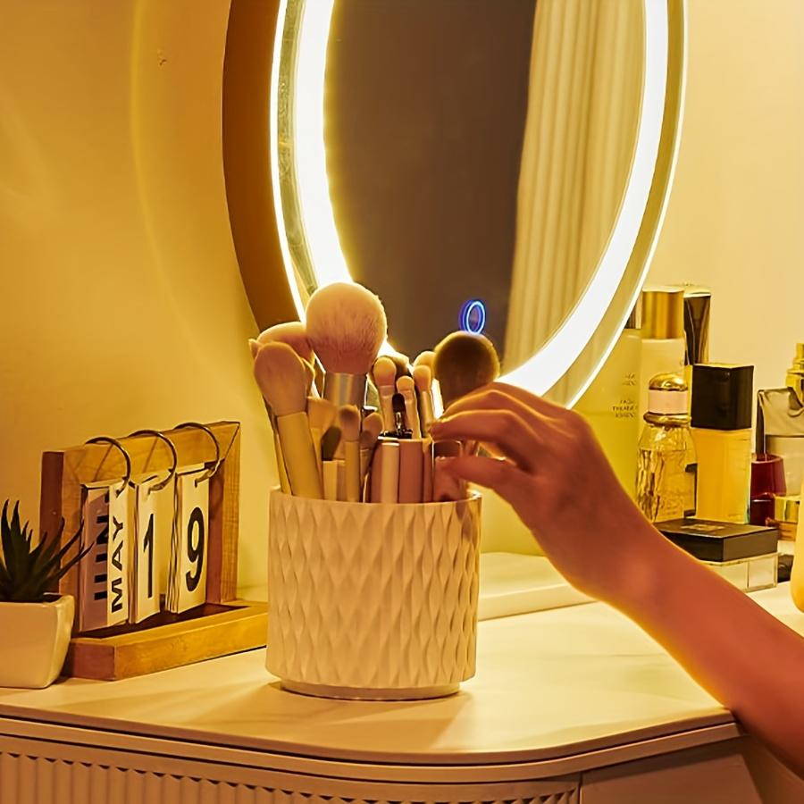 Настольный вращающийся на 360 градусов ящик для хранения косметики, органайзер для средств по уходу за кожей, пластиковый контейнер для кистей для макияжа