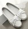 2024 Весна и Осень Туфли Doudou на мягкой подошве женские однопедальные повседневные туфли для беременных с бахромой женские студенческие белые туфли