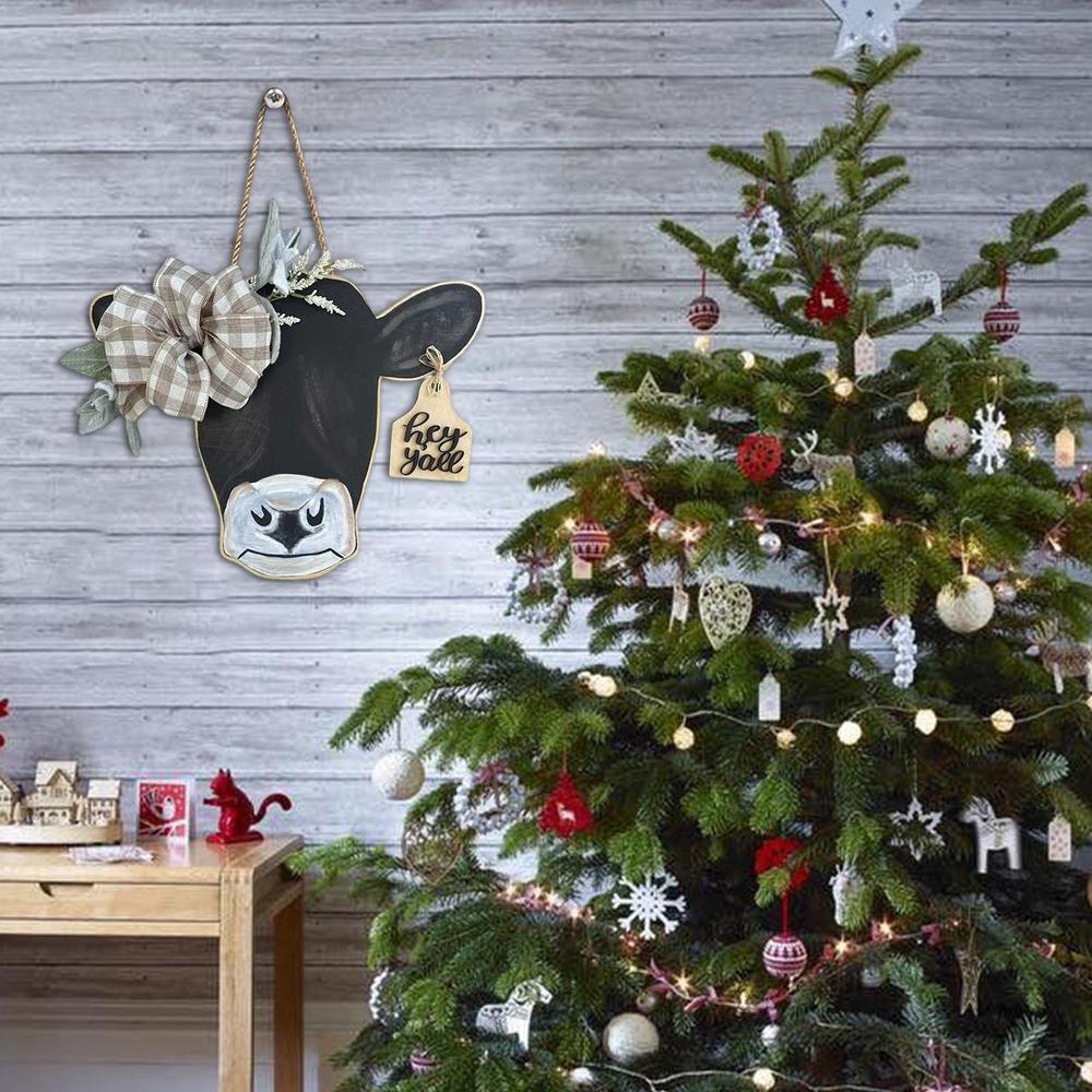 Знак «Голова коровы», вешалка для передней двери, деревенские деревянные подвесные знаки, украшения для крыльца, украшения для дома, кухни, в помещении, на открытом воздухе