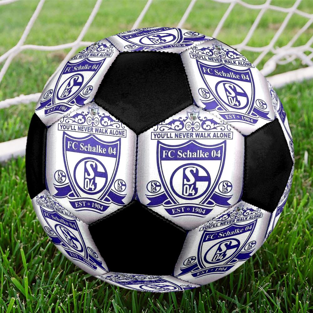 Schalke 04 Indoor Soccer Ball Colorful Machine Stitched PVC Size 5 Team Training Competition Ready Durable High-Bounce Cool Sports Gift