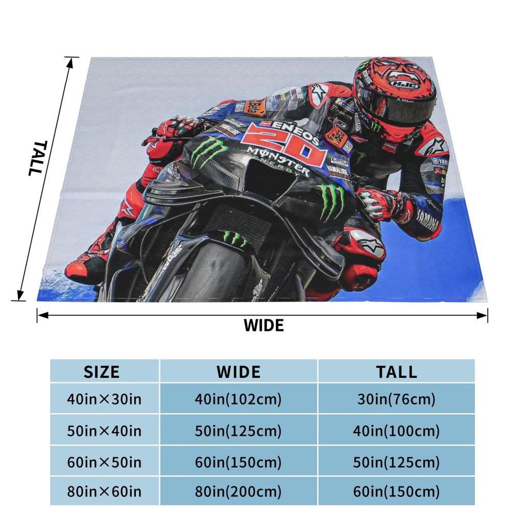 Fabio Quartararo French Motorcycle Racer Blankets Soft Warm Flannel Throw Blanket Cover for Living room Picnic Travel Home Sofa