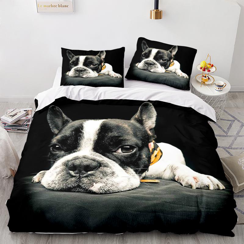 Комплект постельного белья с 3D узором для домашних животных, пододеяльник для собаки, 2/3, ткань из микрофибры, AU/EU/US/UK/DE, полный размер, мягкий быстросохнущий домашний костюм